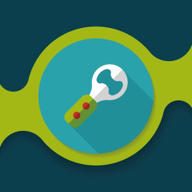 Uzun Gölge, eps10 mutfak eşyaları tirbuşon düz simgesiyle