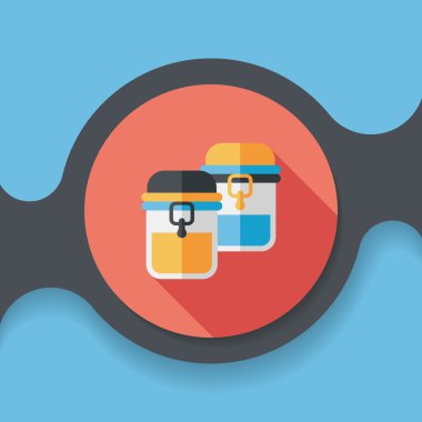 kapsayıcı düz simgesi uzun gölge, eps1 ile koruma mutfak eşyaları