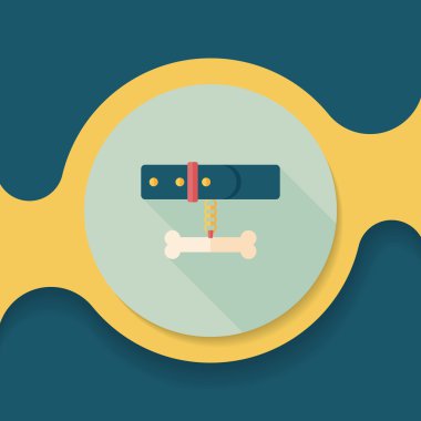 Uzun Gölge, eps10 ile evde beslenen hayvan köpek zincirleri düz simgesi