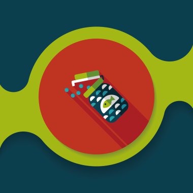 Uzun Gölge, eps10 düz simgesiyle beslemek evde beslenen hayvan balık