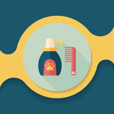 Uzun Gölge, eps10 ile evde beslenen hayvan şampuan düz simgesi