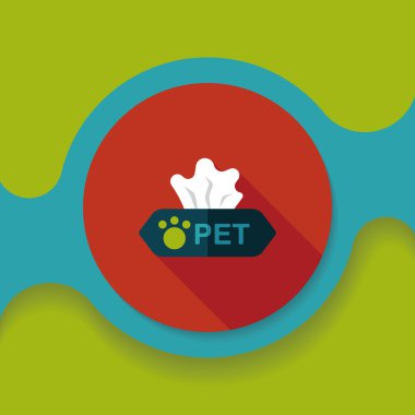 Evde beslenen hayvan stili doku uzun gölge, eps10 büyük düz simgesi