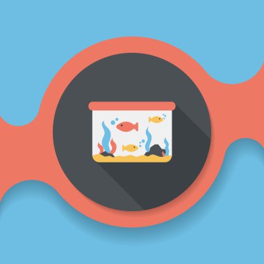 Uzun Gölge, eps10 ile evde beslenen hayvan balık düz simgesi