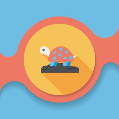 Evde beslenen hayvan kaplumbağa uzun gölge, eps10 düz simgesiyle