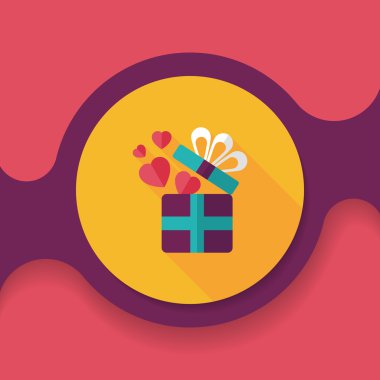 Uzun Gölge, eps10 Sevgililer günü hediyesi düz simgesiyle