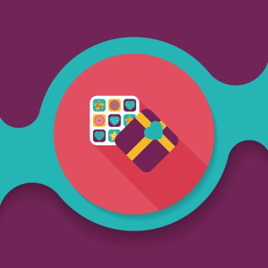 Uzun Gölge, eps10 ile Sevgililer günü çikolata düz simgesi