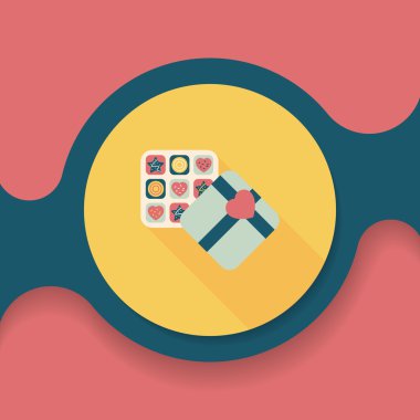 Uzun Gölge, eps10 ile Sevgililer günü çikolata düz simgesi