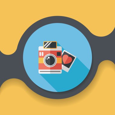 Uzun Gölge, eps10 ile Sevgililer günü fotoğraf düz simgesi