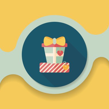 Uzun Gölge, eps10 Sevgililer günü hediyesi düz simgesiyle