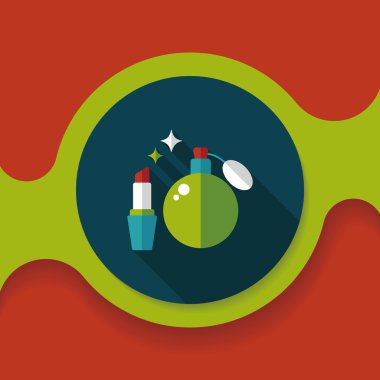 parfüm ve ruj düz simgesi uzun gölge, eps10 ile alışveriş