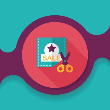 Uzun Gölge, eps10 ile alışveriş Satılık kupon düz simgesi