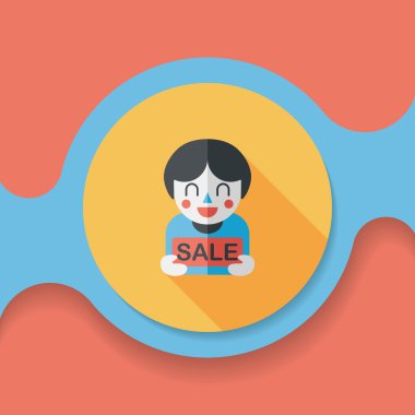 Uzun Gölge, eps10 Satılık Alışverişkoliğin düz simgesiyle