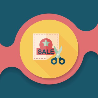 Uzun Gölge, eps10 ile alışveriş Satılık kupon düz simgesi