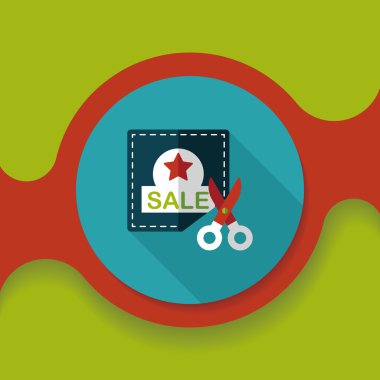 Uzun Gölge, eps10 ile alışveriş Satılık kupon düz simgesi