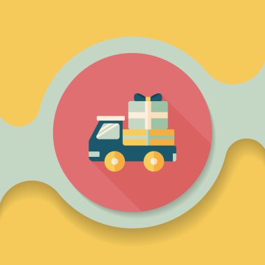 yük taşıma düz simgesi uzun gölge, eps10 ile alışveriş