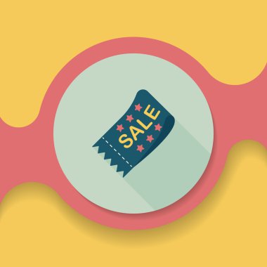 Uzun Gölge, eps10 ile alışveriş Satılık kupon düz simgesi