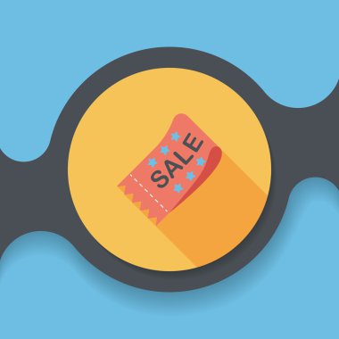 Uzun Gölge, eps10 ile alışveriş Satılık kupon düz simgesi