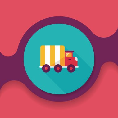 Uzun Gölge, eps10 ile ulaşım kamyon düz simgesi