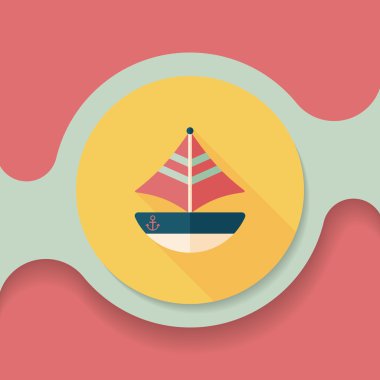 Uzun Gölge, eps10 ile ulaşım yelkenli düz simgesi