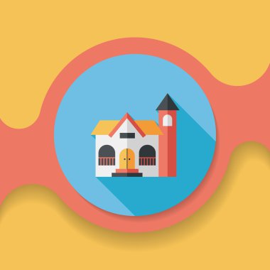 Bina uzun gölge, eps10 düz simgesiyle