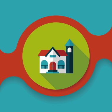 Bina uzun gölge, eps10 düz simgesiyle