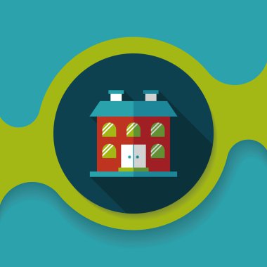 Bina uzun gölge, eps10 düz simgesiyle