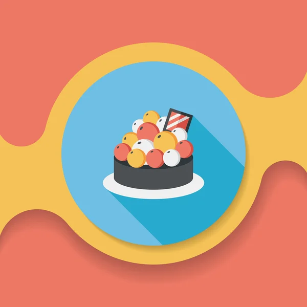 Tarta de frutas icono plano con sombra larga, eps10 — Vector de stock