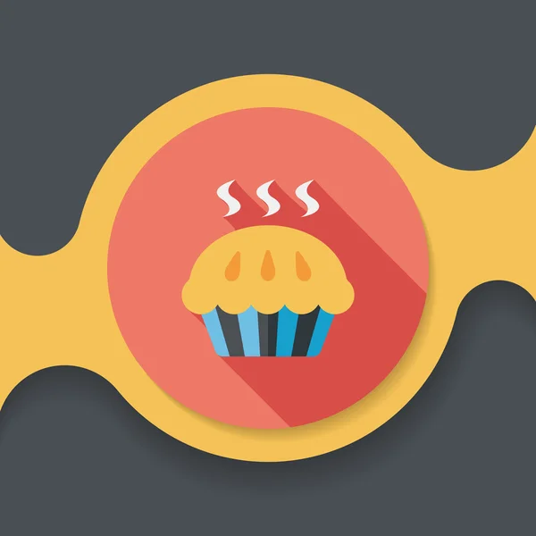 Pie flat icon with long shadow, eps10 — стоковый вектор