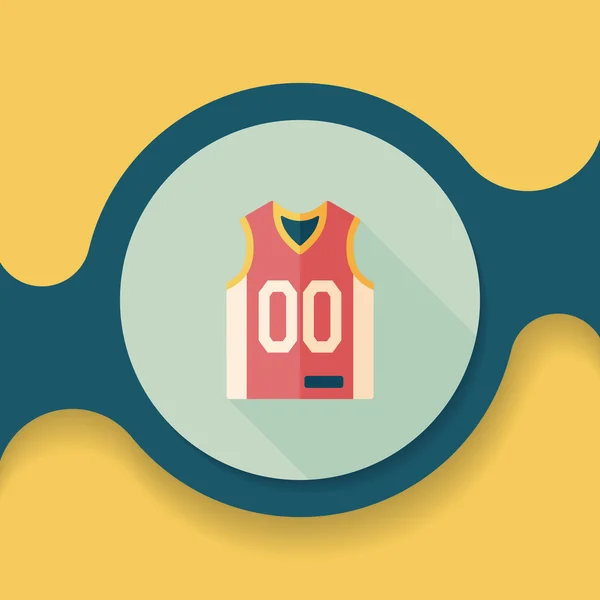 Vêtements de basket icône plate avec ombre longue, eps10 — Image vectorielle