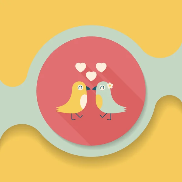 Valentine's Day lover bird flat icon with long shadow, eps10 — Image vectorielle