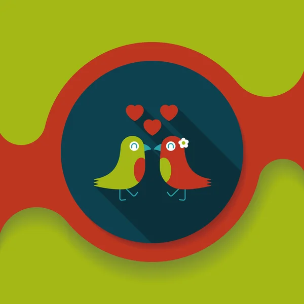 Valentine's Day lover bird flat icon with long shadow, eps10 — Image vectorielle