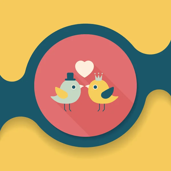 Valentine's Day lover bird flat icon with long shadow, eps10 — Image vectorielle