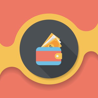 m-cüzdan ile uzun gölge, eps10 düz simgesi