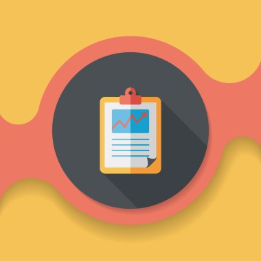 iş grafik düz simgesini uzun gölge, eps10 ile