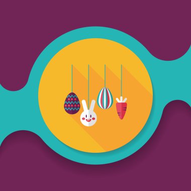 Uzun Gölge, eps10 düz simgesiyle asılı Paskalya