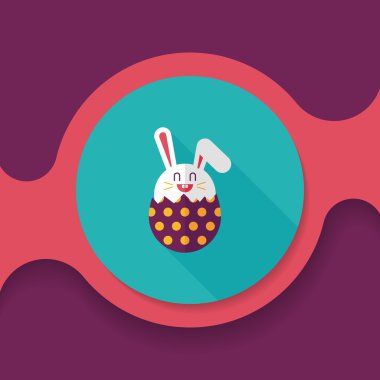 Paskalya tavşanı düz simgesi ile uzun gölge, eps10