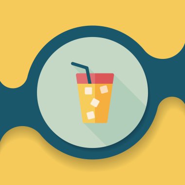 Uzun Gölge, eps10 ile soda içmek düz simgesi