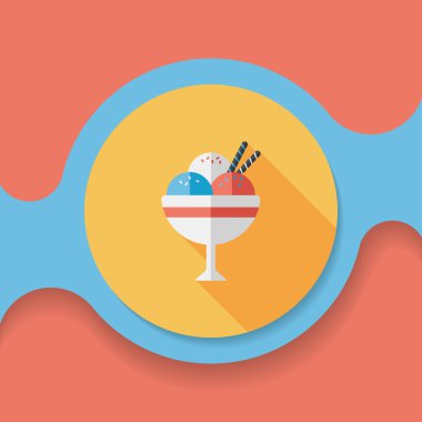 Uzun Gölge, eps10 dondurma düz simgesi