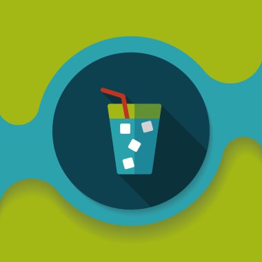 Uzun Gölge, eps10 ile soda içmek düz simgesi