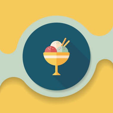 Uzun Gölge, eps10 dondurma düz simgesi