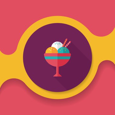 Uzun Gölge, eps10 dondurma düz simgesi