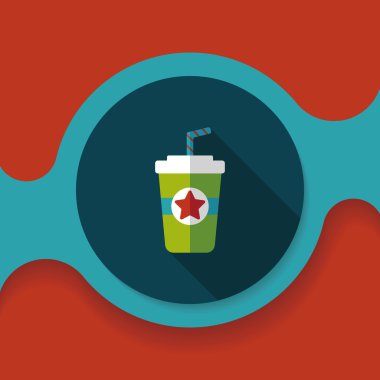 Uzun Gölge, eps10 ile soda içmek düz simgesi