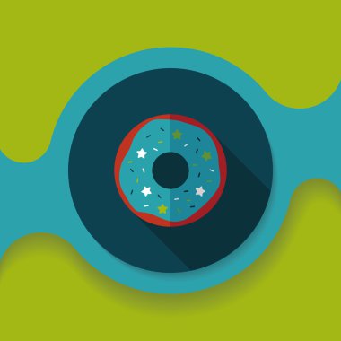 Donut düz simgesi ile uzun gölge, eps10