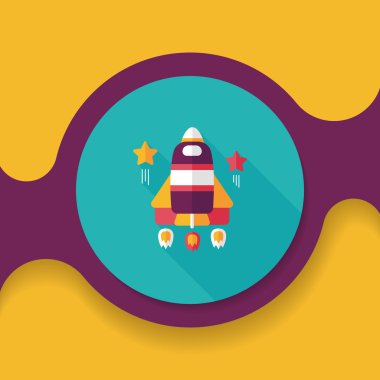 Uzun Gölge, eps10 ile alan roket düz simgesi