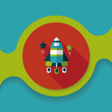 Uzun Gölge, eps10 ile alan roket düz simgesi