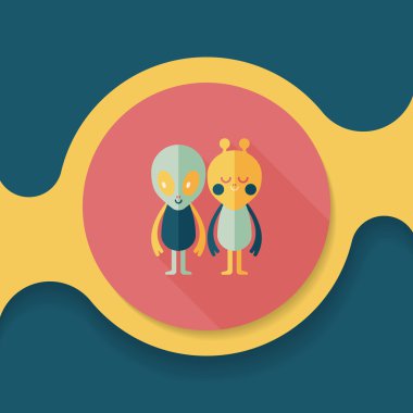 Uzun Gölge, eps10 ile alan yabancı dostluk düz simgesi