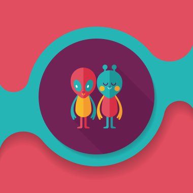 Uzun Gölge, eps10 ile alan yabancı dostluk düz simgesi