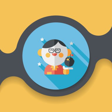 Uzay bilim adamları uzun gölge, eps10 düz simgesiyle