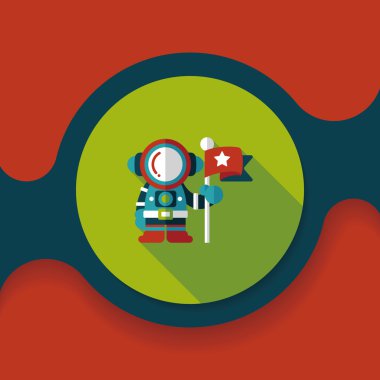 Uzun Gölge, eps10 ile uzay astronot düz simgesi