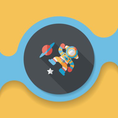 Uzun Gölge, eps10 ile uzay astronot düz simgesi